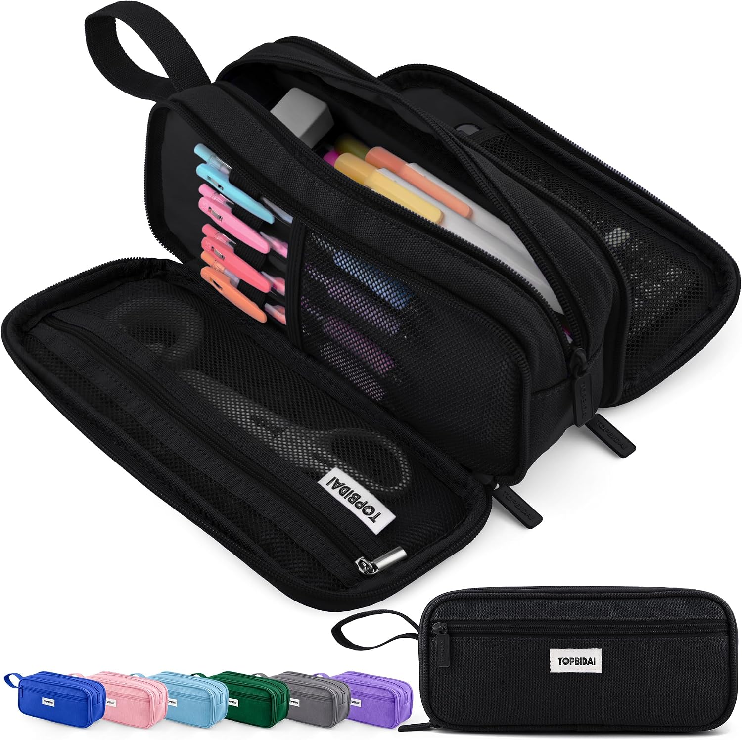 Black Canvas Stationery Organiser Pouch