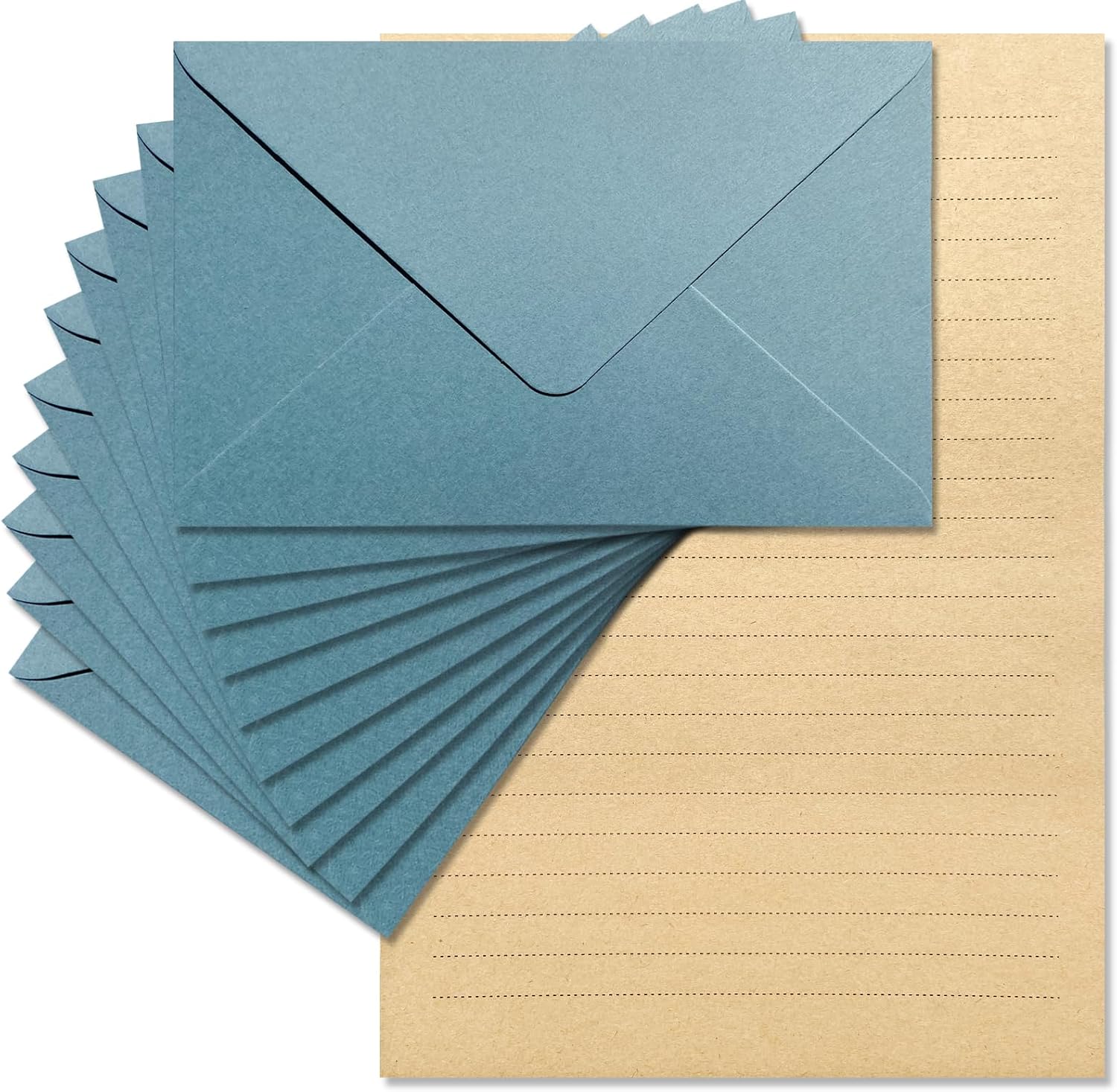 36-Piece Lined Writing Paper and Blue Envelopes