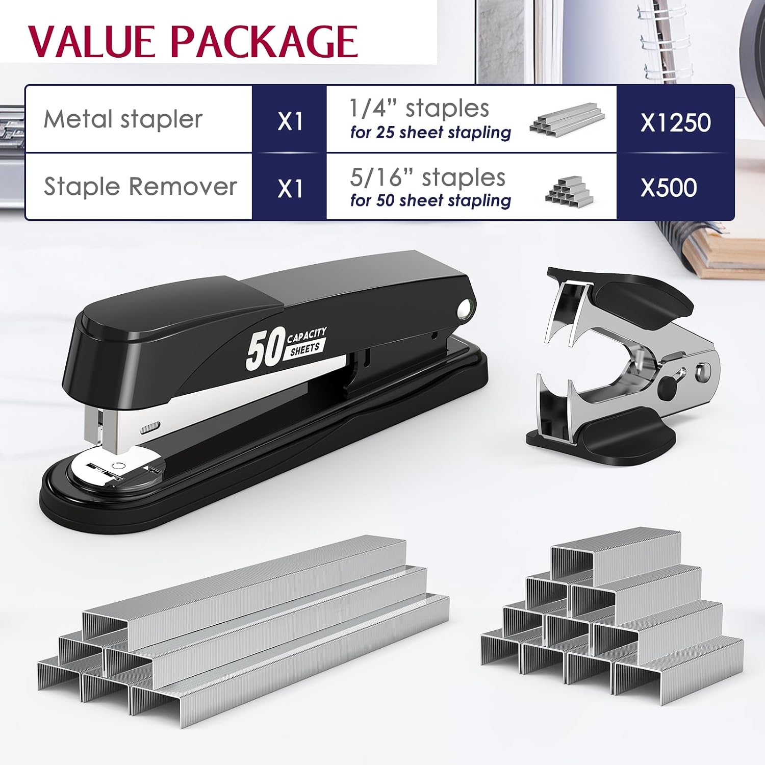 Black Stapler Staples - Hình 2