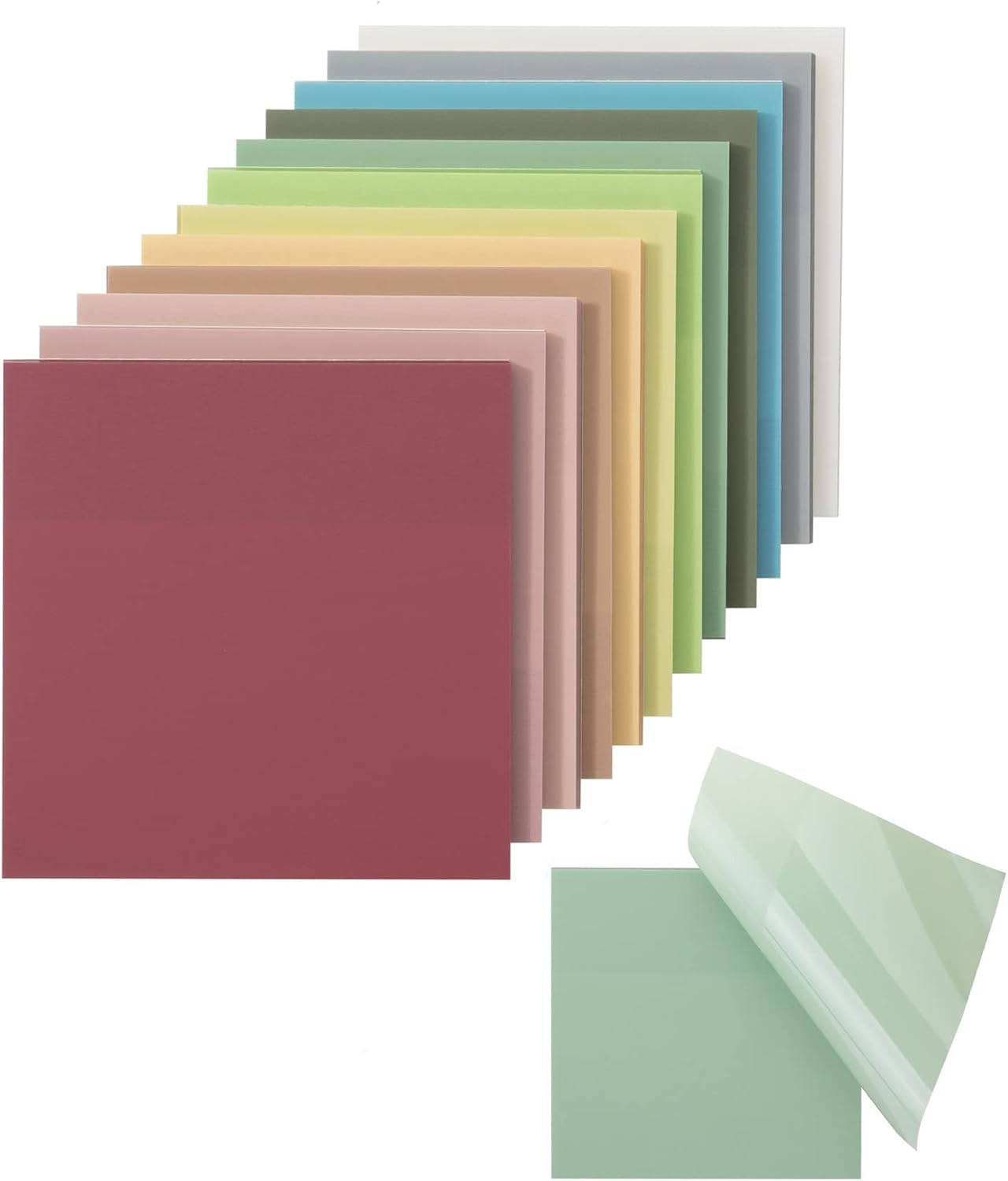 12-Pack Transparent Sticky Notes, 3x3 Inch, 600 Sheets